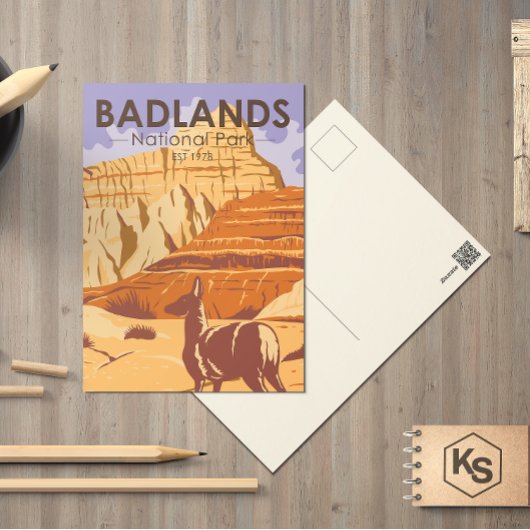 Nationaal Park Badlands South Dakota Vintage Briefkaart