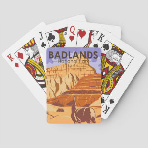 Nationaal Park Badlands South Dakota Vintage Pokerkaarten