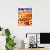 Nationaal Park Badlands South Dakota Vintage Poster (Thuiskantoor)