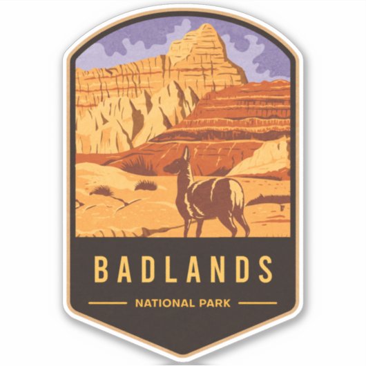 Nationaal Park Badlands Sticker (Voorkant)