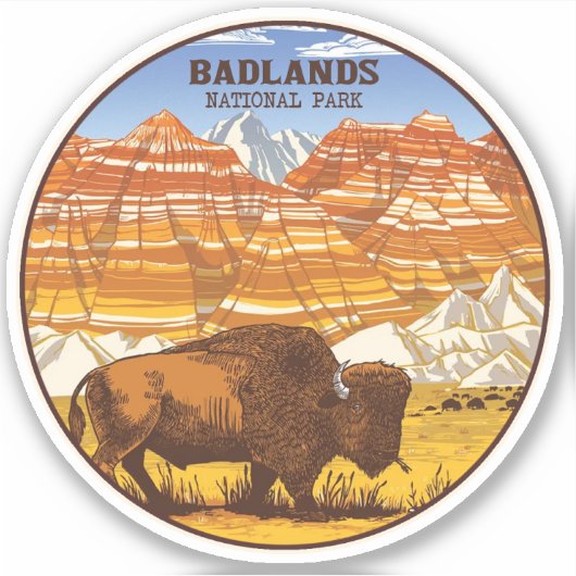 Nationaal Park Badlands Sticker (Voorkant)