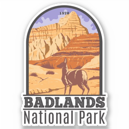  nationaal park Badlands Sticker (Voorkant)