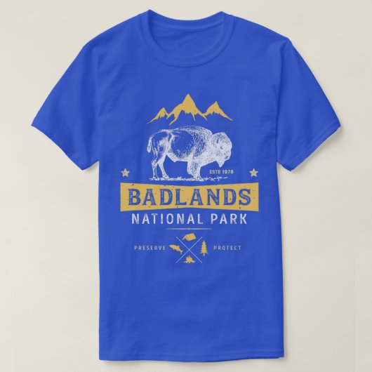 Nationaal Park Badlands T Buffalo Bison South Dako T-shirt (Design voorkant)
