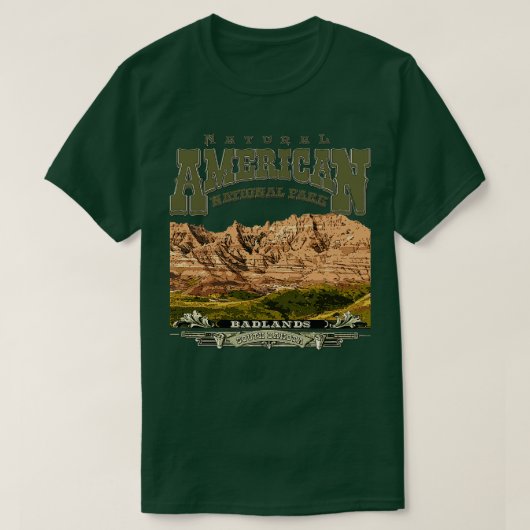 Nationaal Park Badlands T-shirt (Design voorkant)
