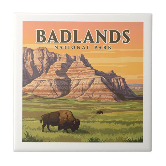 Nationaal Park  Badlands Tegeltje (Voorkant)