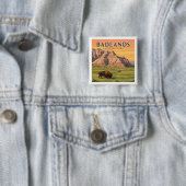 Nationaal Park Badlands Vierkante Button 5,1 Cm (In situ)