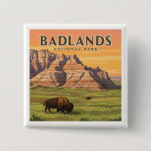 Nationaal Park Badlands Vierkante Button 5,1 Cm (Voorkant)