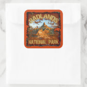 Nationaal Park Badlands Vierkante Sticker (Tas)