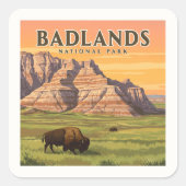 Nationaal Park Badlands Vierkante Sticker (Voorkant)