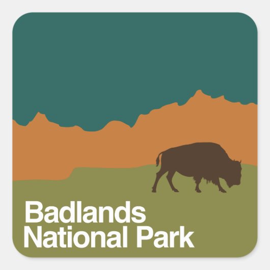Nationaal Park Badlands Vierkante Sticker (Voorkant)