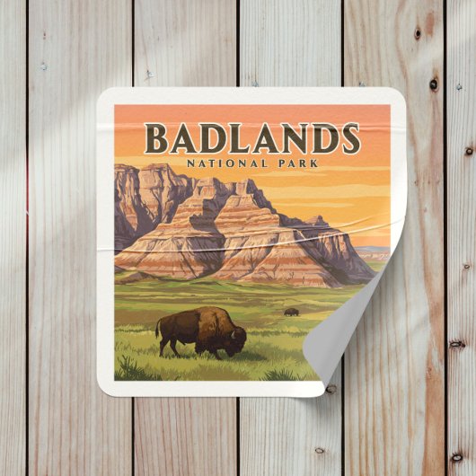 Nationaal Park Badlands Vierkante Sticker