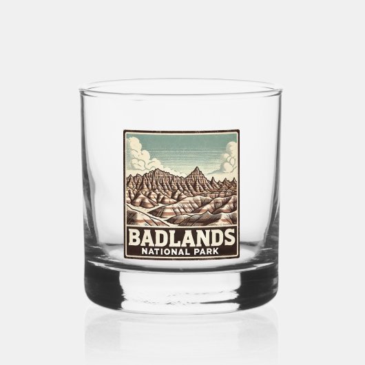Nationaal Park Badlands Whisky Glas (Voorkant)