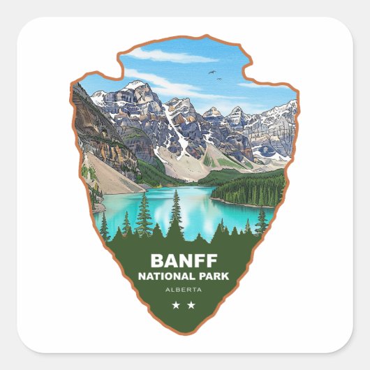 Nationaal park Banff Alberta Arrowhead Vierkante Sticker (Voorkant)