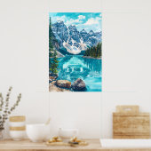 Nationaal park Banff aquarel 2 Poster (Keuken)