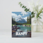 Nationaal Park Banff Berg Rivier Uitzicht Briefkaart (Staand voorkant)