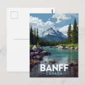 Nationaal Park Banff Berg Rivier Uitzicht Briefkaart (Voorkant / Achterkant)