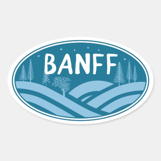 Nationaal park Banff in de openlucht Ovale Sticker (Voorkant)