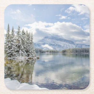 Nationaal park Banff in de winter Kartonnen Onderzetters