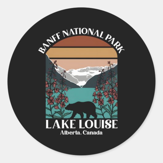 Nationaal park Banff Lake Louise Mountains Ronde Sticker (Voorkant)