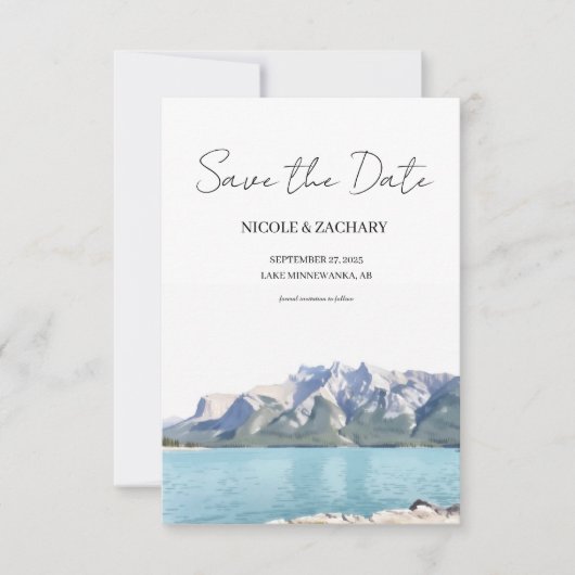 Nationaal park Banff - Plat Save The Date Kaart (Voorkant)