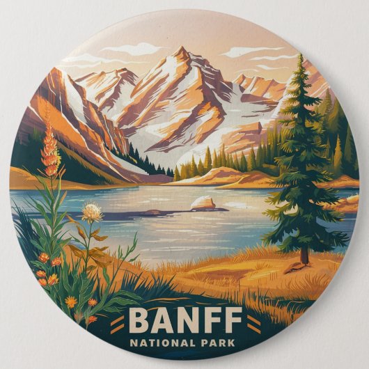 Nationaal park Banff Ronde Button 6,0 Cm (Voorkant)