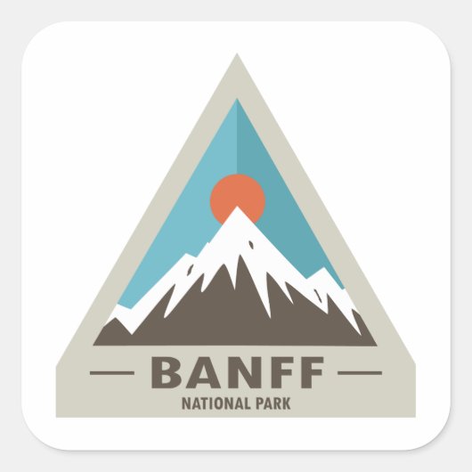 Nationaal Park Banff Vierkante Sticker (Voorkant)