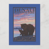 Nationaal Park beer en Cub - Denali, Alaska Briefkaart (Voorkant)