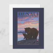 Nationaal Park beer en Cub - Denali, Alaska Briefkaart (Voorkant / Achterkant)
