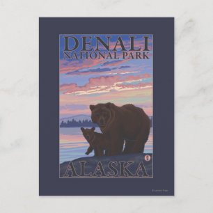 Nationaal Park beer en Cub - Denali, Alaska Briefkaart