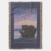 Nationaal Park beer en Cub - Denali, Alaska Deken (Voorkant Verticaal)