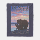Nationaal Park beer en Cub - Denali, Alaska Fleece Deken (Voorkant)