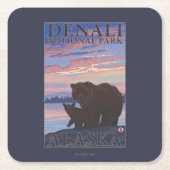 Nationaal Park beer en Cub - Denali, Alaska Kartonnen Onderzetters (Voorkant)