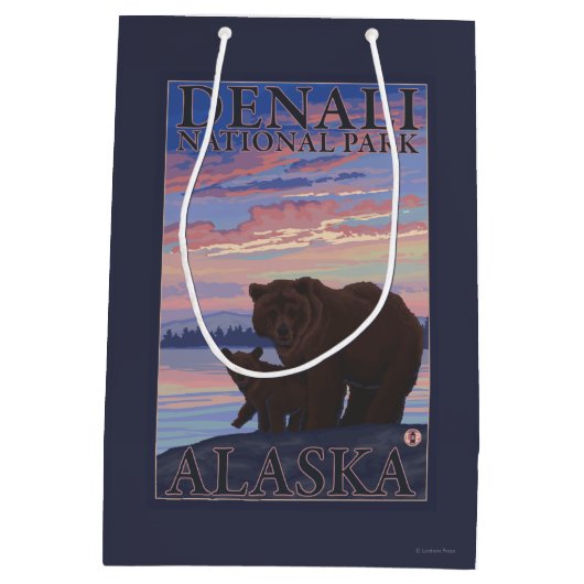 Nationaal Park beer en Cub - Denali, Alaska Medium Cadeauzakje (Achterkant)