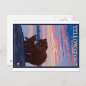 Nationaal park beer en Cub - Yellowstone Briefkaart (Voorkant / Achterkant)