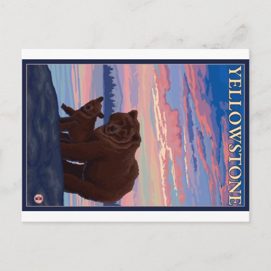 Nationaal park beer en Cub - Yellowstone Briefkaart (Voorkant)