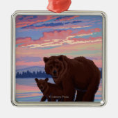 Nationaal park beer en Cub - Yellowstone Metalen Ornament (Voorkant)