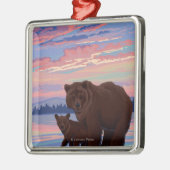 Nationaal park beer en Cub - Yellowstone Metalen Ornament (Links)