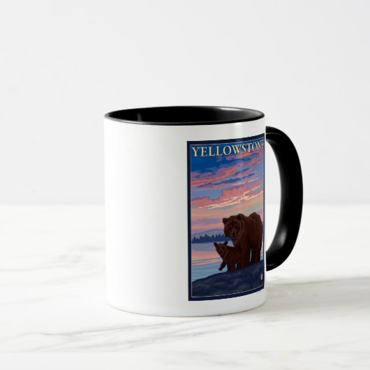 Nationaal park beer en Cub - Yellowstone Mok (Voorkant rechts)