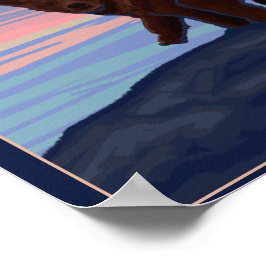 Nationaal park beer en Cub - Yellowstone Poster (Hoek)