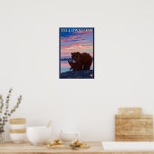 Nationaal park beer en Cub - Yellowstone Poster (Keuken)