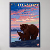 Nationaal park beer en Cub - Yellowstone Poster (Voorkant)