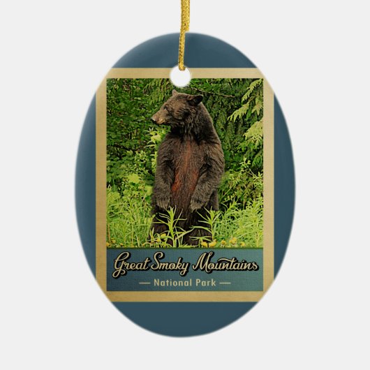 Nationaal Park Beer van de Grote Smoky Mountains Keramisch Ornament (Voorkant)