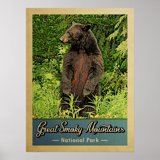 Nationaal Park Beer van de Grote Smoky Mountains Poster (Voorkant)