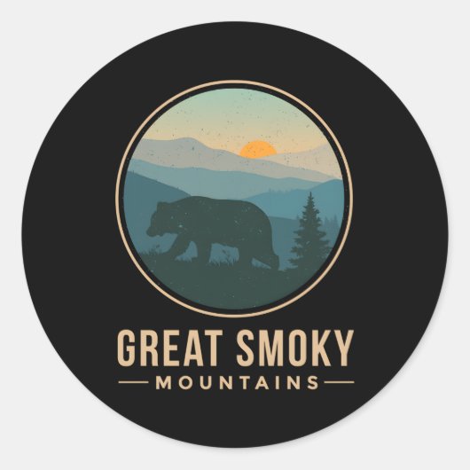 Nationaal Park Beer van de Grote Smoky Mountains Ronde Sticker (Voorkant)