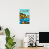 Nationaal Park Beierse Woud Duitsland Retro Poster (Thuiskantoor)