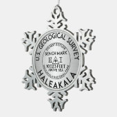 Nationaal Park Benchmark Bench Mark USGS Tin Sneeuwvlok Ornament (Rechts)