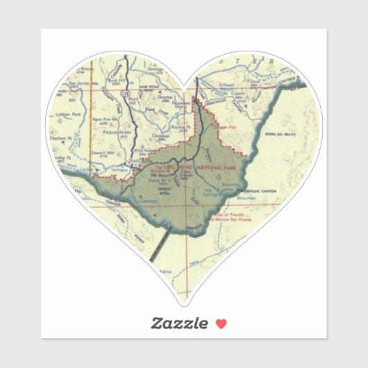 Nationaal park Big Bend 1955 Sticker (Vel)