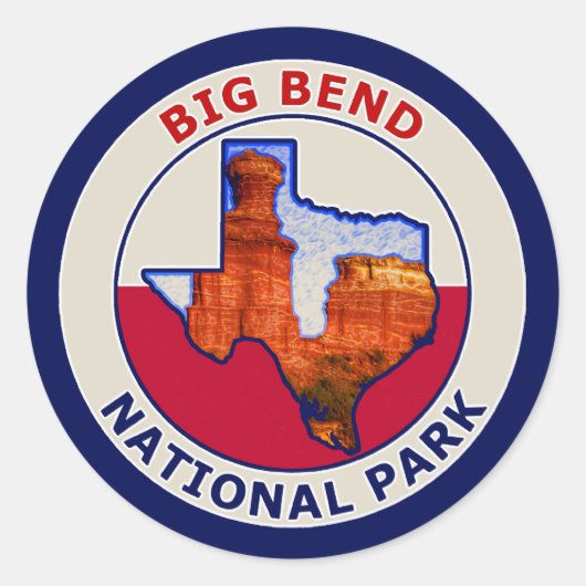 Nationaal park Big Bend Ronde Sticker (Voorkant)