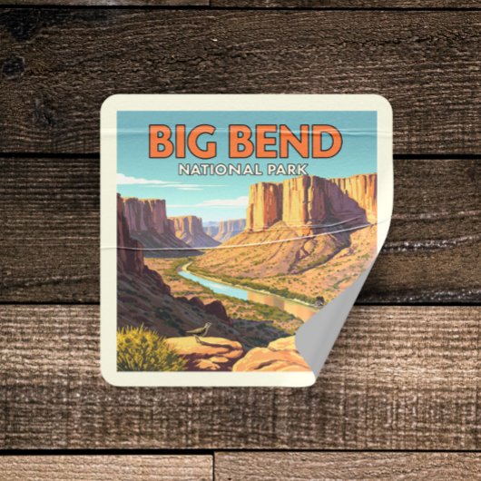  nationaal park Big Bend Vierkante Sticker