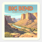  nationaal park Big Bend Vierkante Sticker (Voorkant)